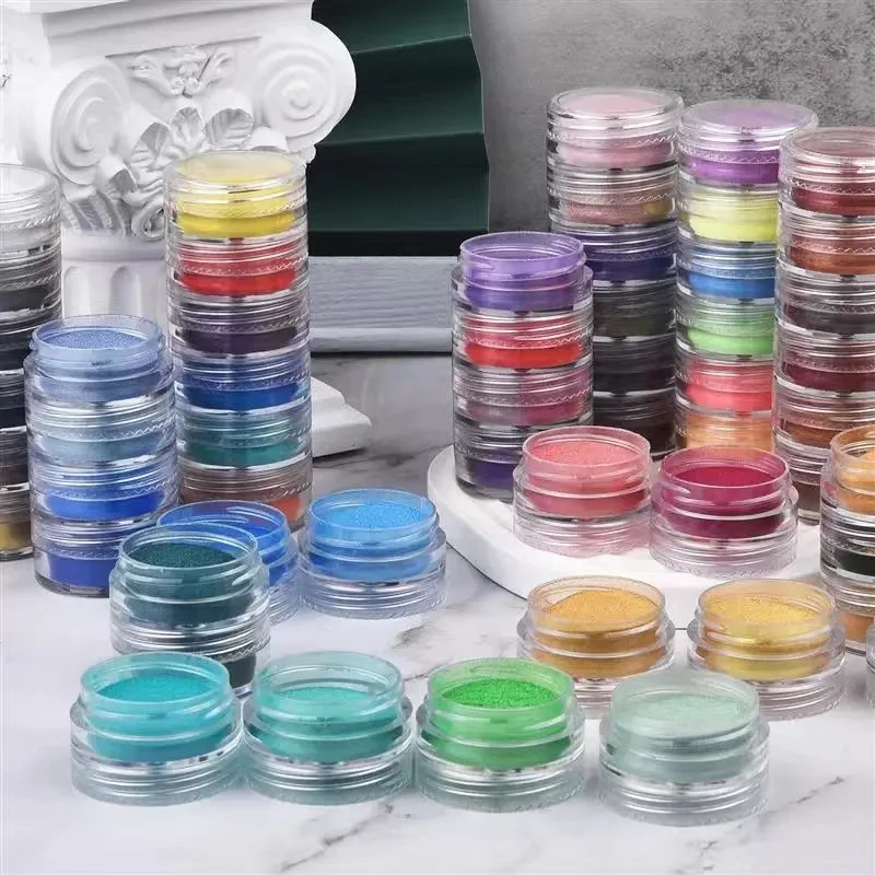 Resin Glitter Pack - 6個入り オーロラパールグリッター エポキシ樹脂用ミネラルマイカ顔料 ネイルアート用 アイシャドウ用 石鹸用