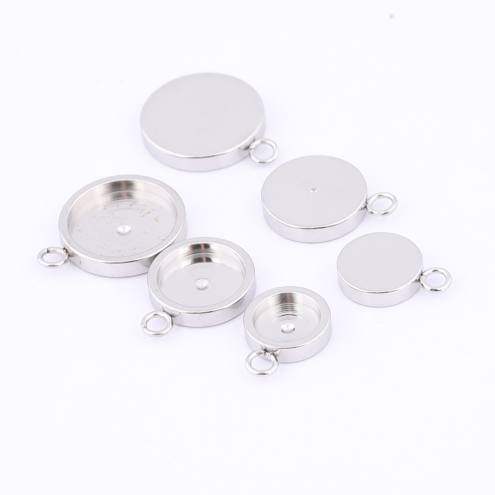 20 個ステンレス鋼 6 ミリメートル 8 ミリメートル 1 - Bezels Set Pendant のレビューと価格