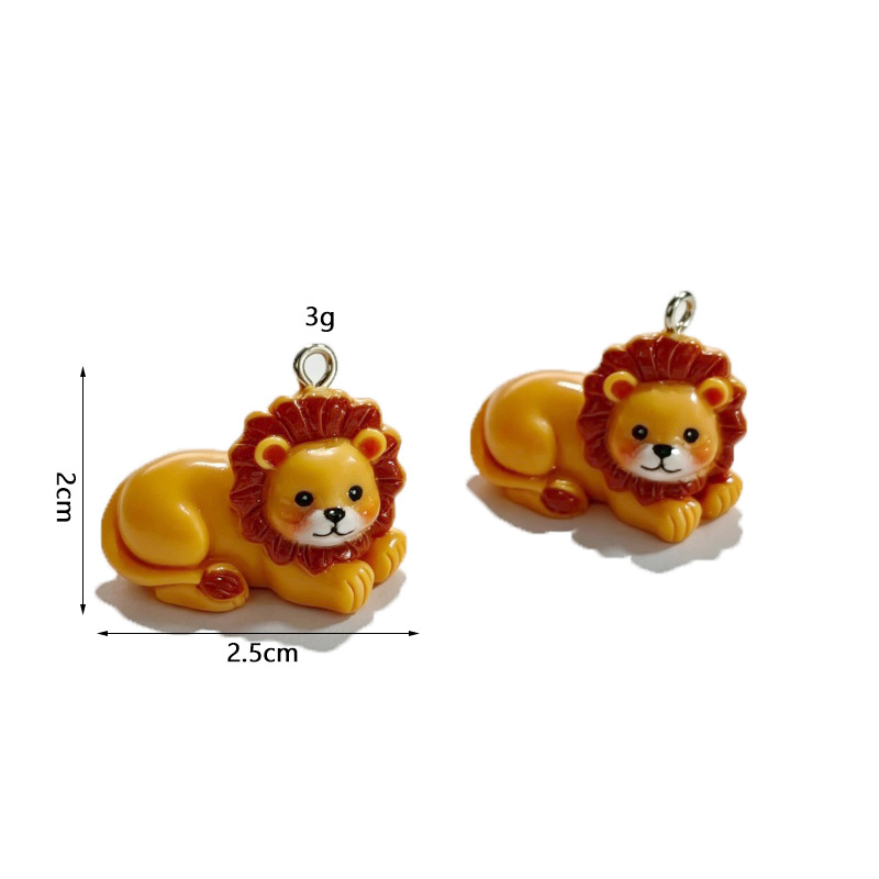 6個入り、樹脂製の可愛らしいライオンのペンダント。漫画風の動 - Resin Crafts Diy のレビューと価格