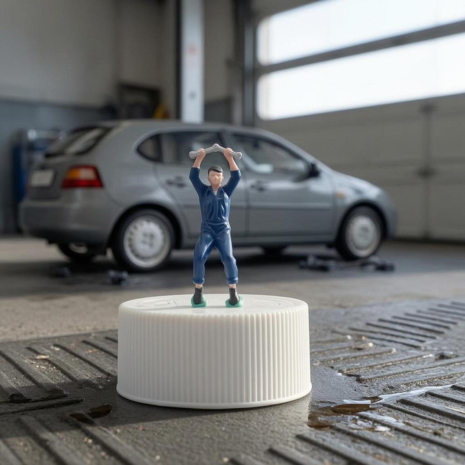 ガレージで作業するメカニックのフィギュア。1/64スケールの - Resin Craft Workshop のレビューと価格